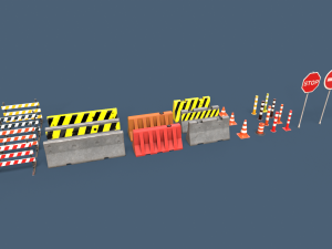 LowPoly Traffic Objects Pack 3D 모델