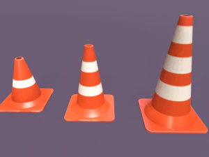 LowPoly Traffic Objects Pack 3D Model