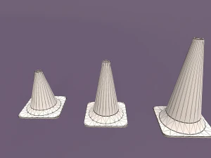 LowPoly Traffic Objects Pack 3D Model