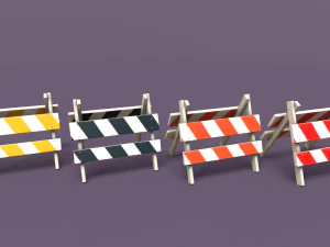 LowPoly Traffic Objects Pack 3D Model