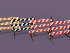 LowPoly Traffic Objects Pack 3D Model