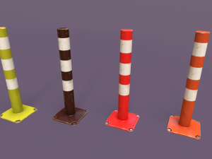 LowPoly Traffic Objects Pack 3D 모델