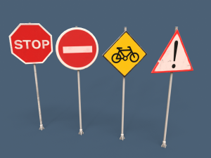 LowPoly Traffic Objects Pack 3D 모델