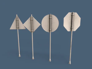 LowPoly Traffic Objects Pack 3D Model