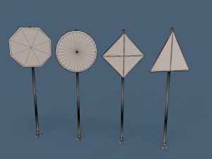 LowPoly Traffic Objects Pack 3D 모델