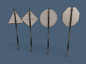 LowPoly Traffic Objects Pack 3D 모델
