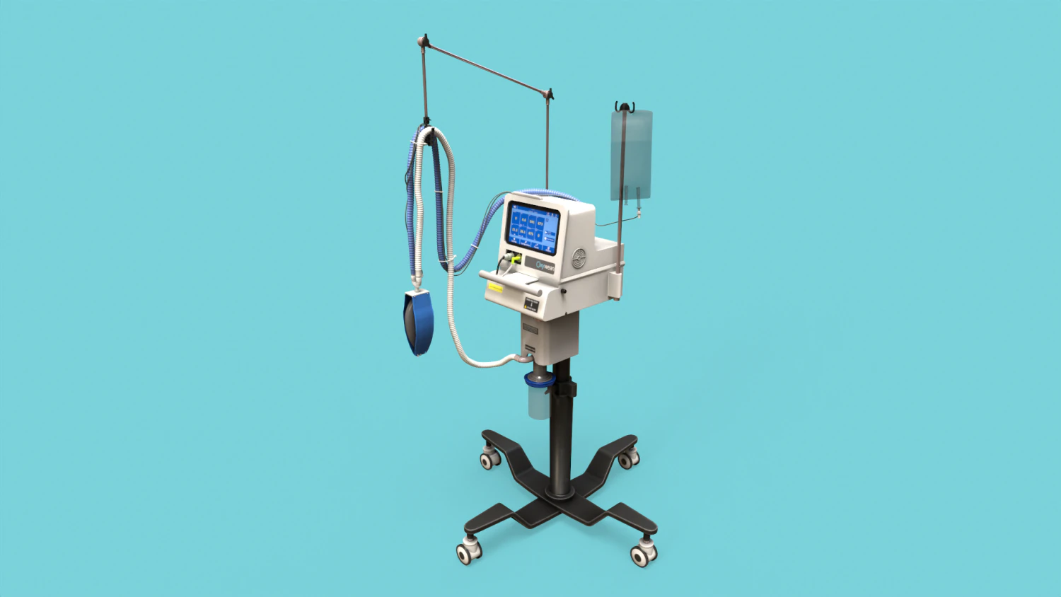 Medical Ventilator 3D Model .c4d .max .obj .3ds .fbx .stl .blend