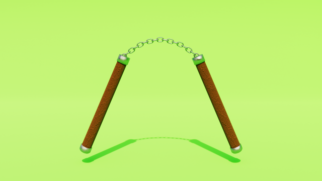 Nunchucks 3D Model .c4d .max .obj .3ds .fbx .stl .blend 