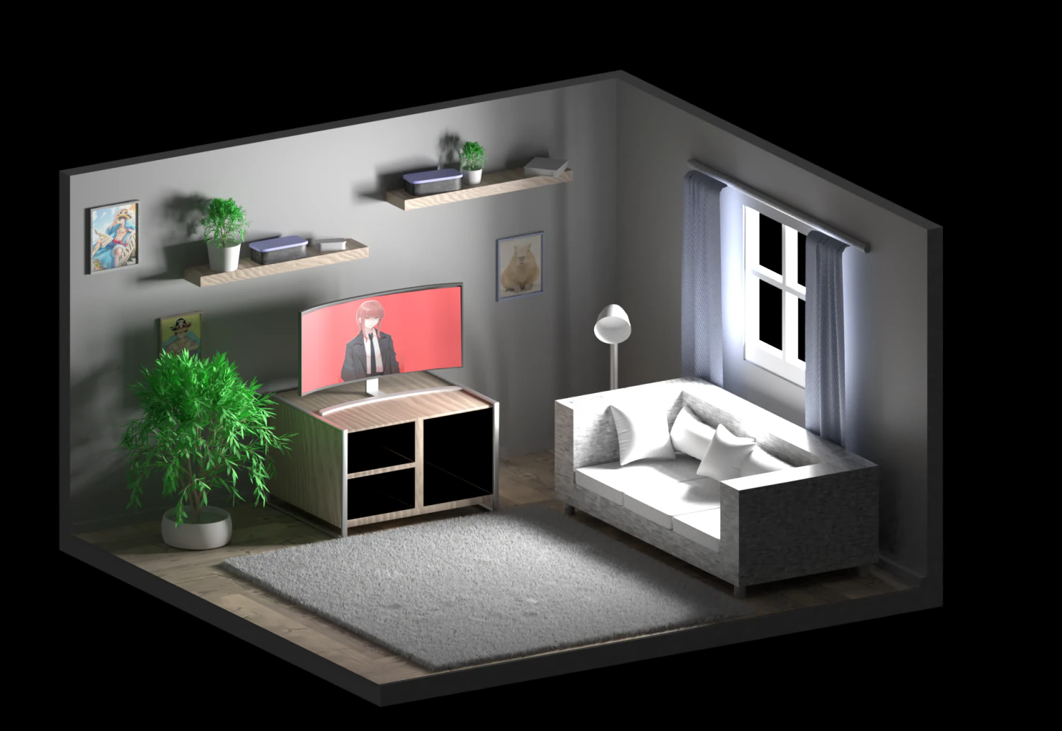 Room design 3D Model .c4d .max .obj .3ds .fbx .stl .blend