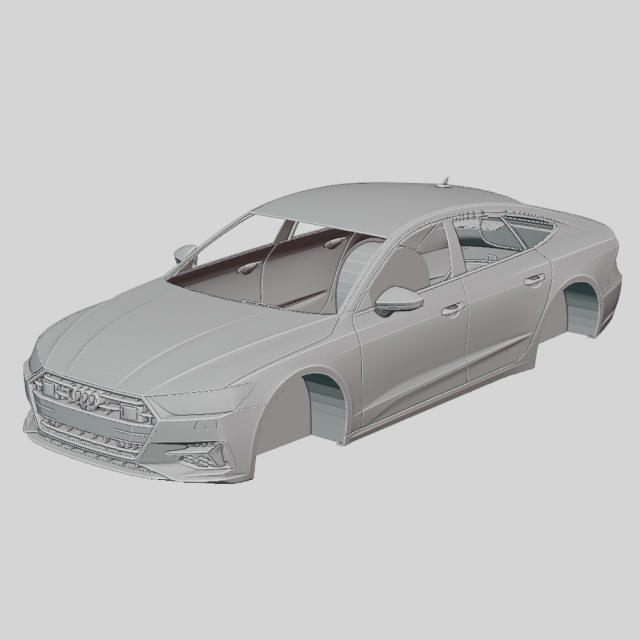 Audi A7 Sportback 2019 Printable Body 3D Print Model .c4d .max .obj .3ds .fbx .stl .blend