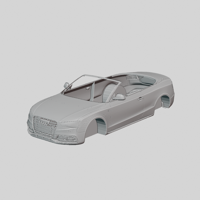 Audi S5 Cabriolet 2012 Printable Body 3D Print Model .c4d .max .obj .3ds .fbx .stl .blend