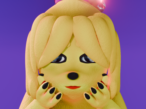Isabelle Anthro Dog-Girl 3D Model
