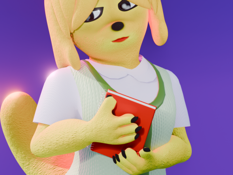 Isabelle Anthro Dog-Girl 3D Model