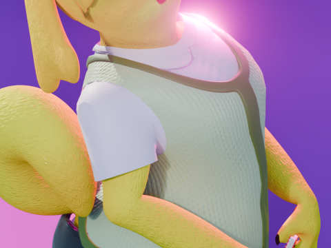Isabelle Anthro Dog-Girl 3D Model