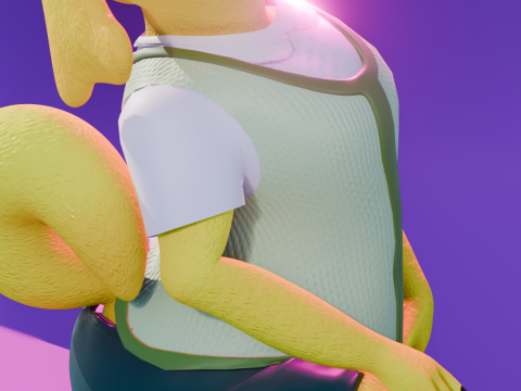 Isabelle Anthro Dog-Girl 3D Model