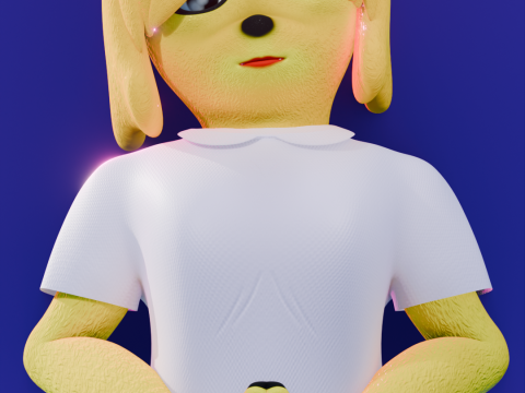 Isabelle Anthro Dog-Girl 3D Model