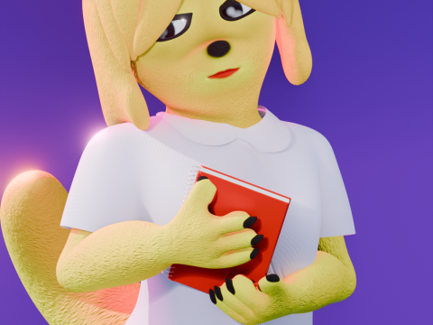 Isabelle Anthro Dog-Girl 3D Model