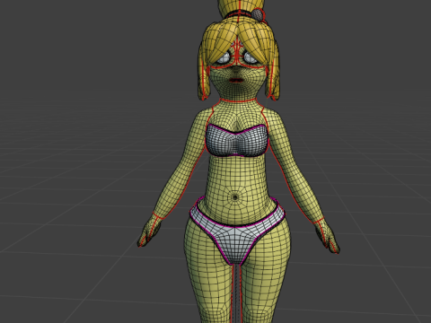 Isabelle Anthro Dog-Girl 3D Model