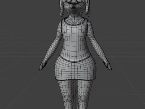 Isabelle Anthro Dog-Girl 3D Model