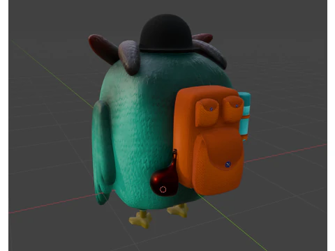 Lemon The Explorer Owl Low-poly 3D Model
