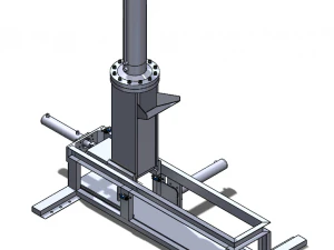 Mesin press hidrolik vertikal 3 silinder Model 3D