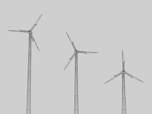 Wind Turbine Low poly Low-poly 3D Model