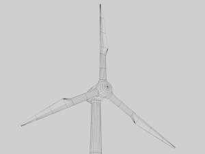 Wind Turbine Low poly Low-poly Modello 3D