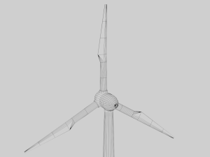 Wind Turbine Low poly Low-poly Modello 3D