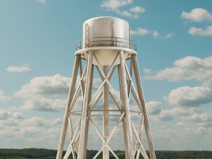 Water Tower Tank Low Poly Low-poly Model 3D