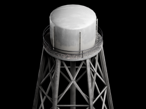 Water Tower Tank Low Poly Low-poly Model 3D