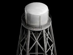Water Tower Tank Low Poly Low-poly 3D Model