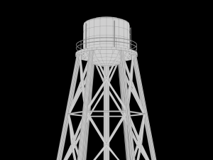 Water Tower Tank Low Poly Low-poly Model 3D