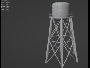 Water Tower Tank Low Poly Low-poly Model 3D