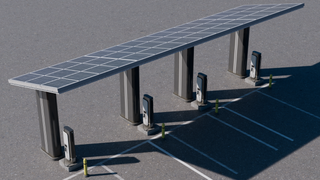 Electric Charging Station Car Low Poly Low-poly Modèle 3D .c4d .max .obj .3ds .fbx .stl .blend 