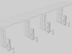 Electric Charging Station Car Low Poly Low-poly Modèle 3D