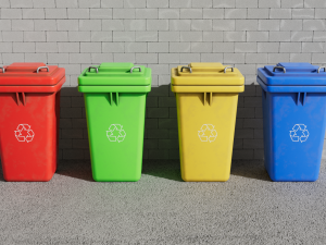 Recycle Trash Garbage Cans Low Poly 3D Low-poly Modello 3D