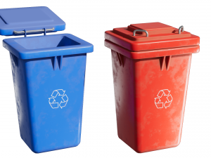 Recycle Trash Garbage Cans Low Poly 3D Low-poly 3D-Modell