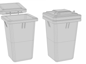 Recycle Trash Garbage Cans Low Poly 3D Low-poly 3D-Modell