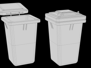 Recycle Trash Garbage Cans Low Poly 3D Low-poly 3D-Modell