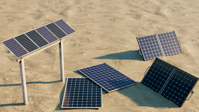 Solar Panel Ecology energy Low Poly Low-poly 3Dモデル .c4d .max .obj .3ds .fbx .stl .blend 