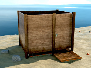 Dressing booth Changing room Beach cabin tent Low-poly Modelo 3D
