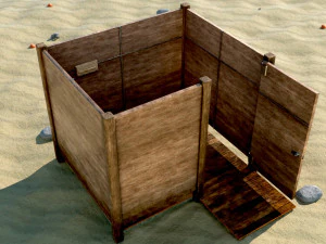 Cabine de vestir Vesti&aacute;rio Barraca de praia Low-poly Modelo 3D