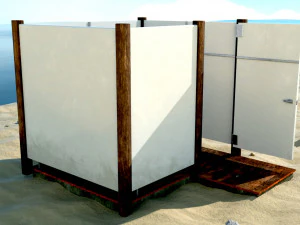 Cabine de vestir Vesti&aacute;rio Barraca de praia Low-poly Modelo 3D