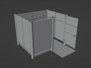 Dressing booth Changing room Beach cabin tent Low-poly Modelo 3D