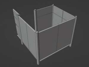 Dressing booth Changing room Beach cabin tent Low-poly Modelo 3D