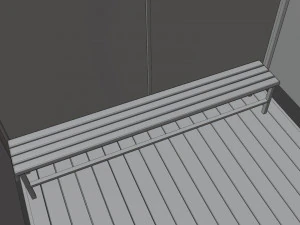 Cabine de vestir Vesti&aacute;rio Barraca de praia Low-poly Modelo 3D