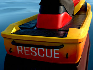 Rescue Jet Ski Water scooter Aquabike Hydrocycle Jet boat Low-poly Model 3D