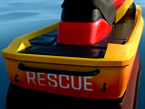 Scooter de &aacute;gua de esqui a jato de resgate Aquabike Hydrocycle Jet boat Low-poly Modelo 3D