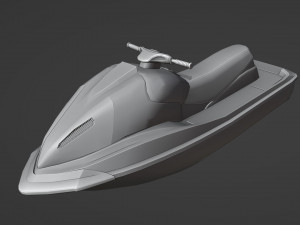 Rescue Jet Ski Water scooter Aquabike Hydrocycle Jet boat Low-poly Model 3D