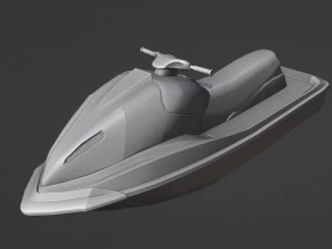 Scooter de &aacute;gua de esqui a jato de resgate Aquabike Hydrocycle Jet boat Low-poly Modelo 3D